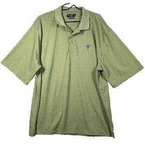Men's Links Tech Techno Dry Polo Size‎ 2XL Green  Stripes